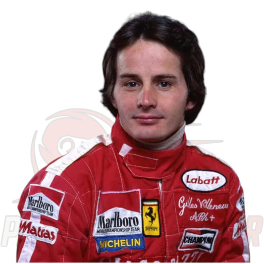 1978 Gilles Villeneuve Red Smeg F1 Embroidered Race Suit by Paksial Racewear