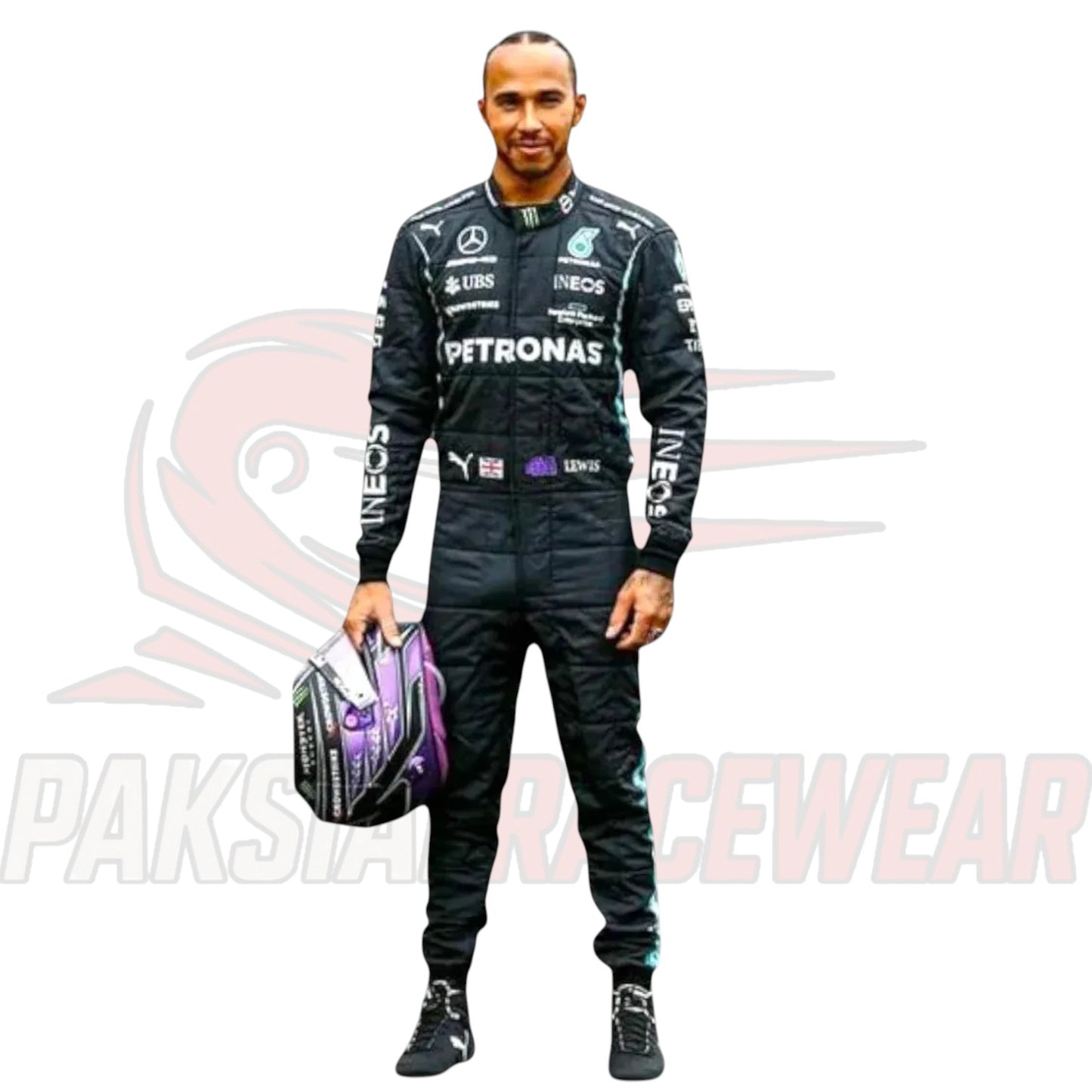 2021 Lewis Hamilton Mercedes-AMG F1 Replica Race Suit by Paksial Racewear