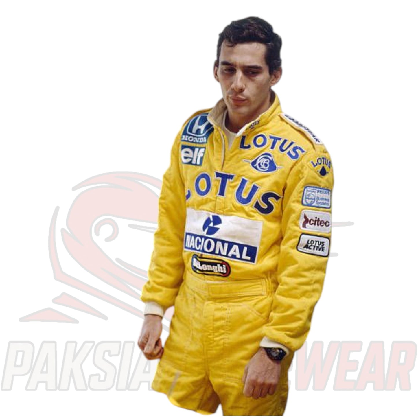 Ayrton Senna 1987 Lotus F1 Embroidered Race Suit by Paksial Racewear