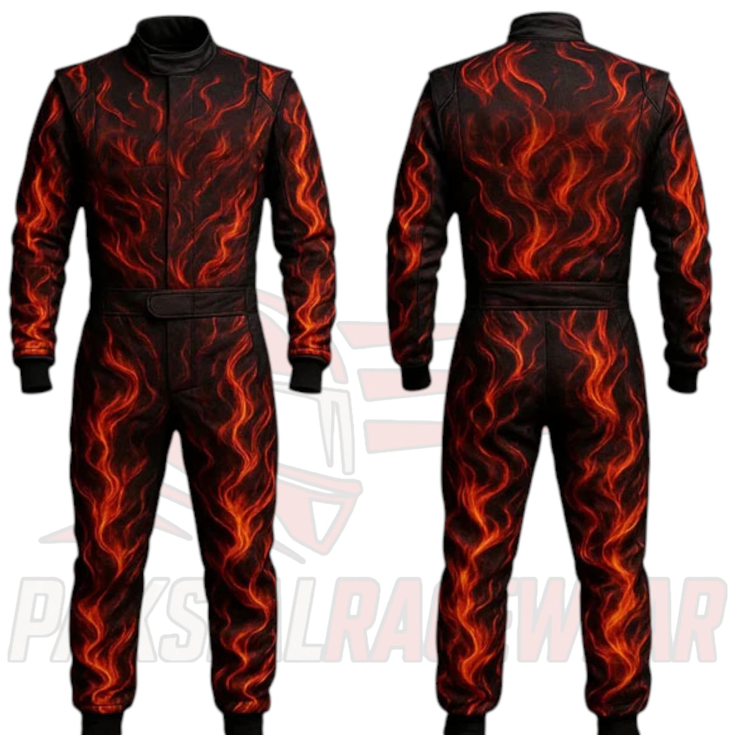 Blaze Fury Flame-Print Karting Suit – Fire Edition | Premium Go-Kart Race Suit by Paksial Racewear