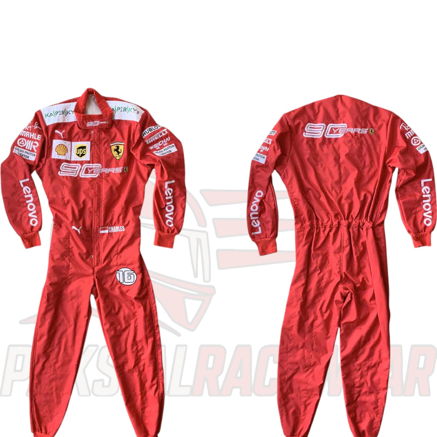 Charles Leclerc 2019 Ferrari 90 Years Embroidered Replica Go Kart Race Suit