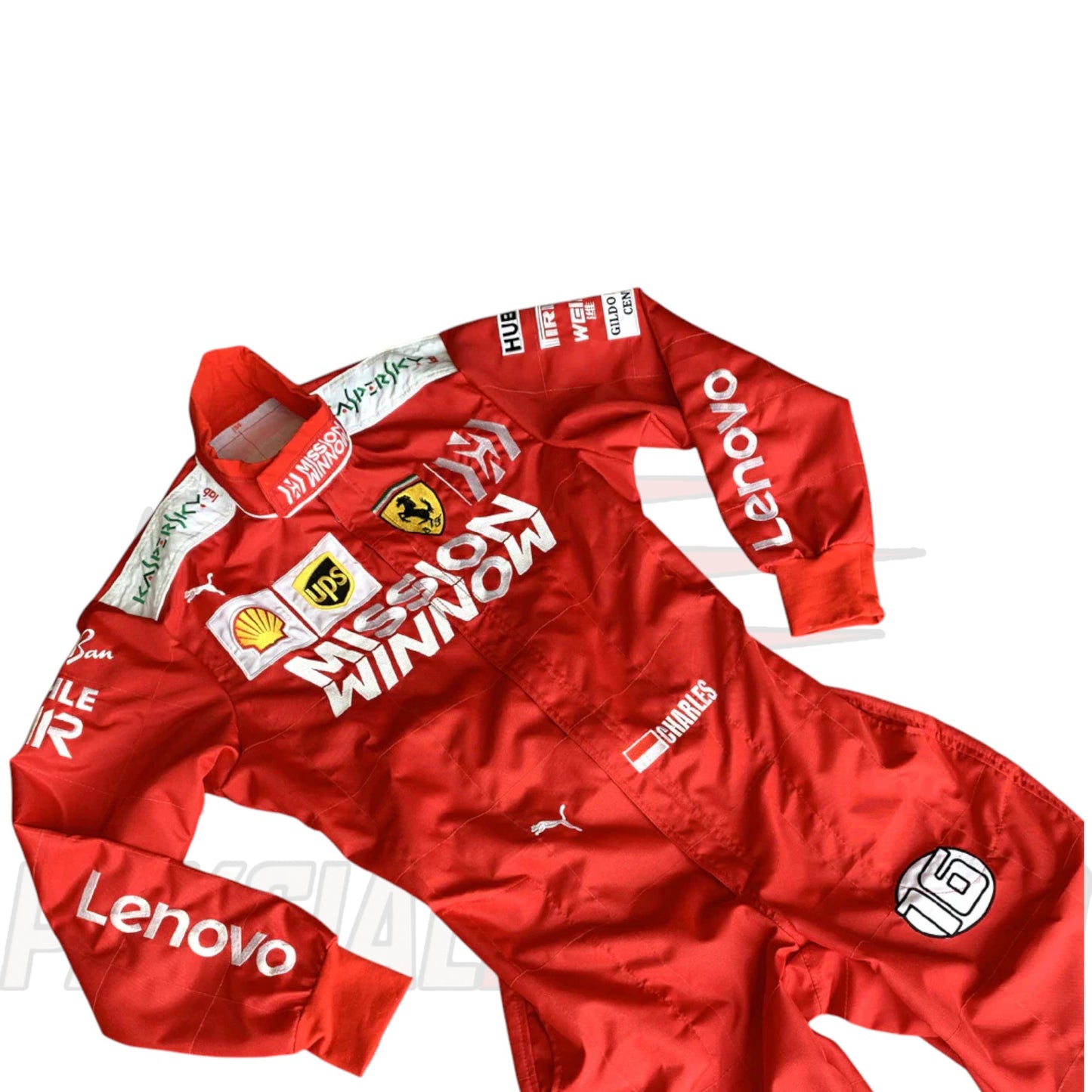 Charles Leclerc 2019 Ferrari Mission Winnow Embroidered Replica Go Kart Race Suit