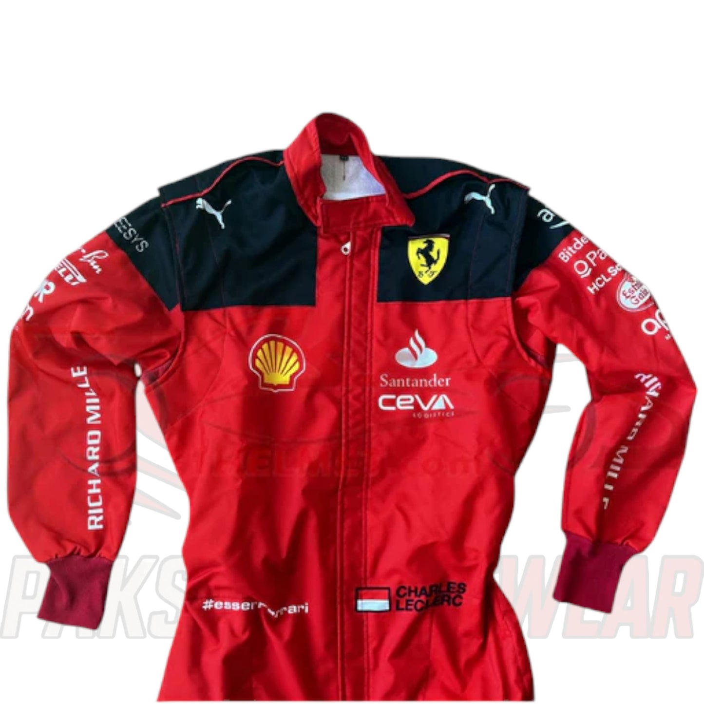 Charles Leclerc 2023 Ferrari F1 Embroidered Racing Suit | Premium Replica by Paksial