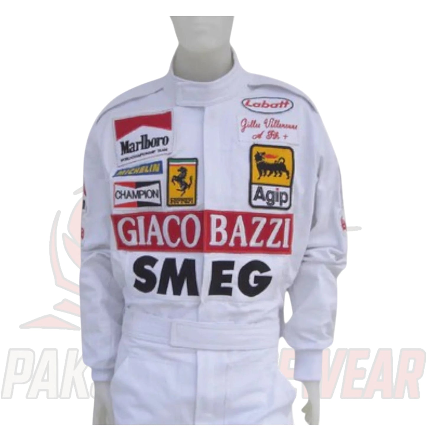 Gilles Villeneuve 1980 SMEG F1 Embroidered Racing Suit by Paksial Racewear