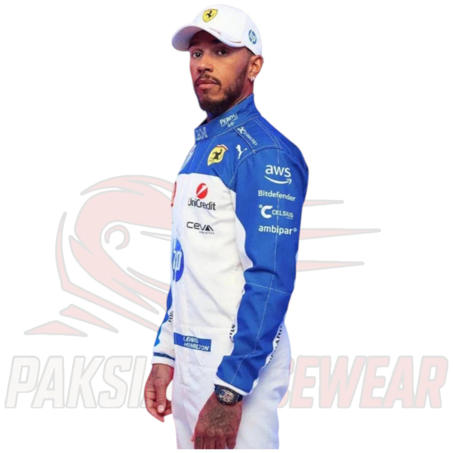 Lewis Hamilton 2025 Ferrari HP Miami GP F1 Team Replica Race Suit – Paksial Racewear