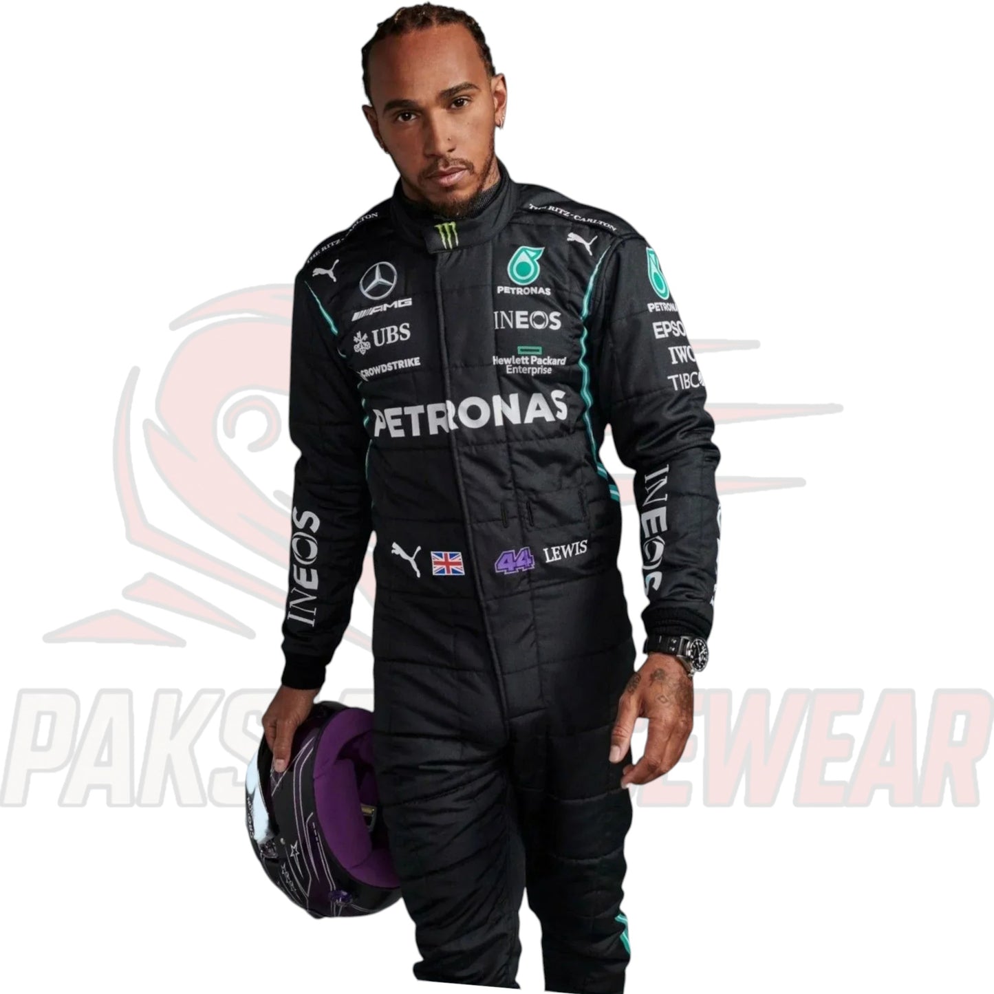 Lewis Hamilton 2021 Mercedes AMG Petronas F1 Replica Racing Suit – All Sizes