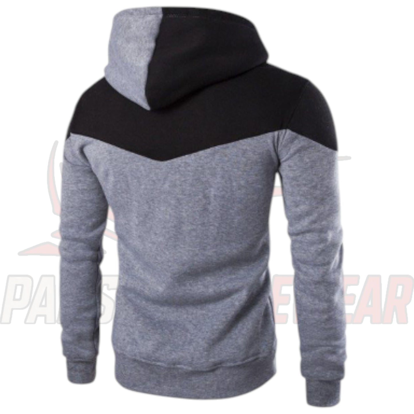 Two-Tone Wave Cut Hooded Sweater