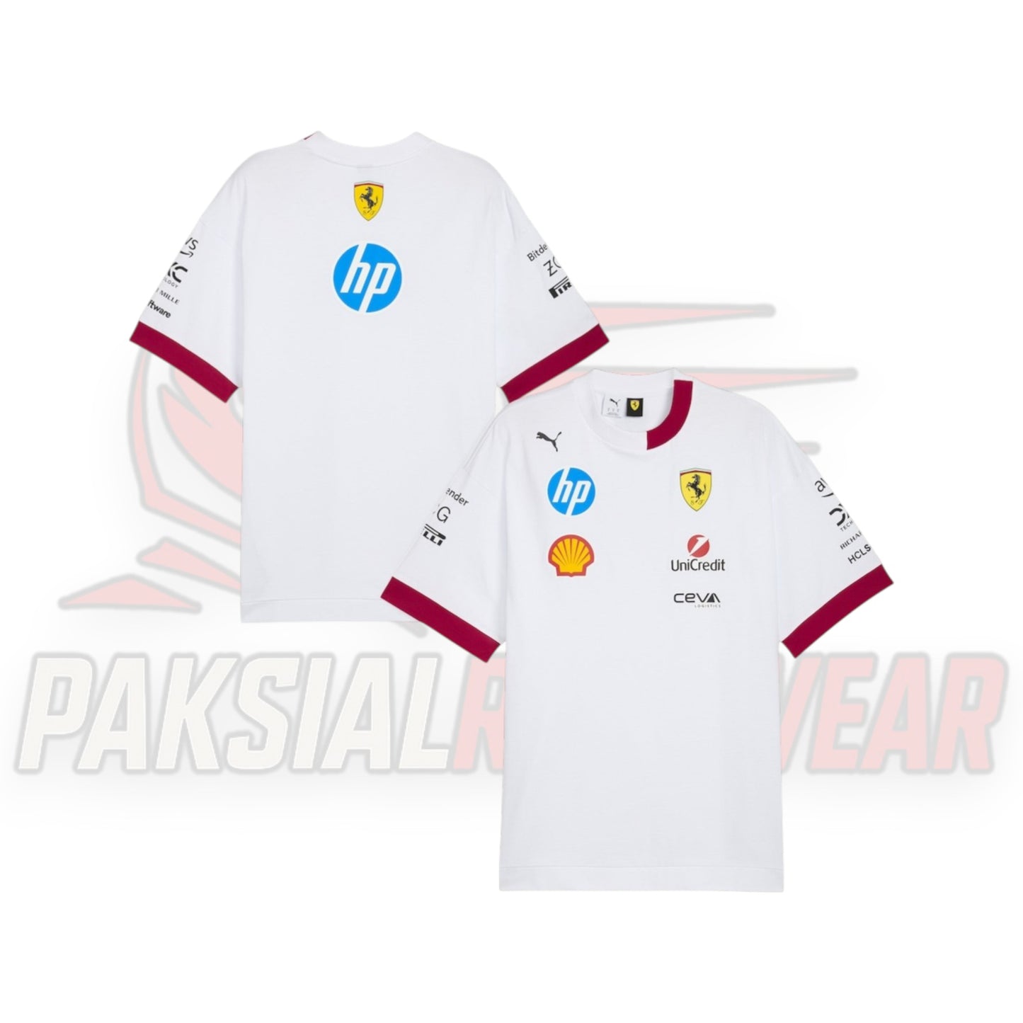 Scuderia Ferrari White Oversized Driver Tee – 2025 Season