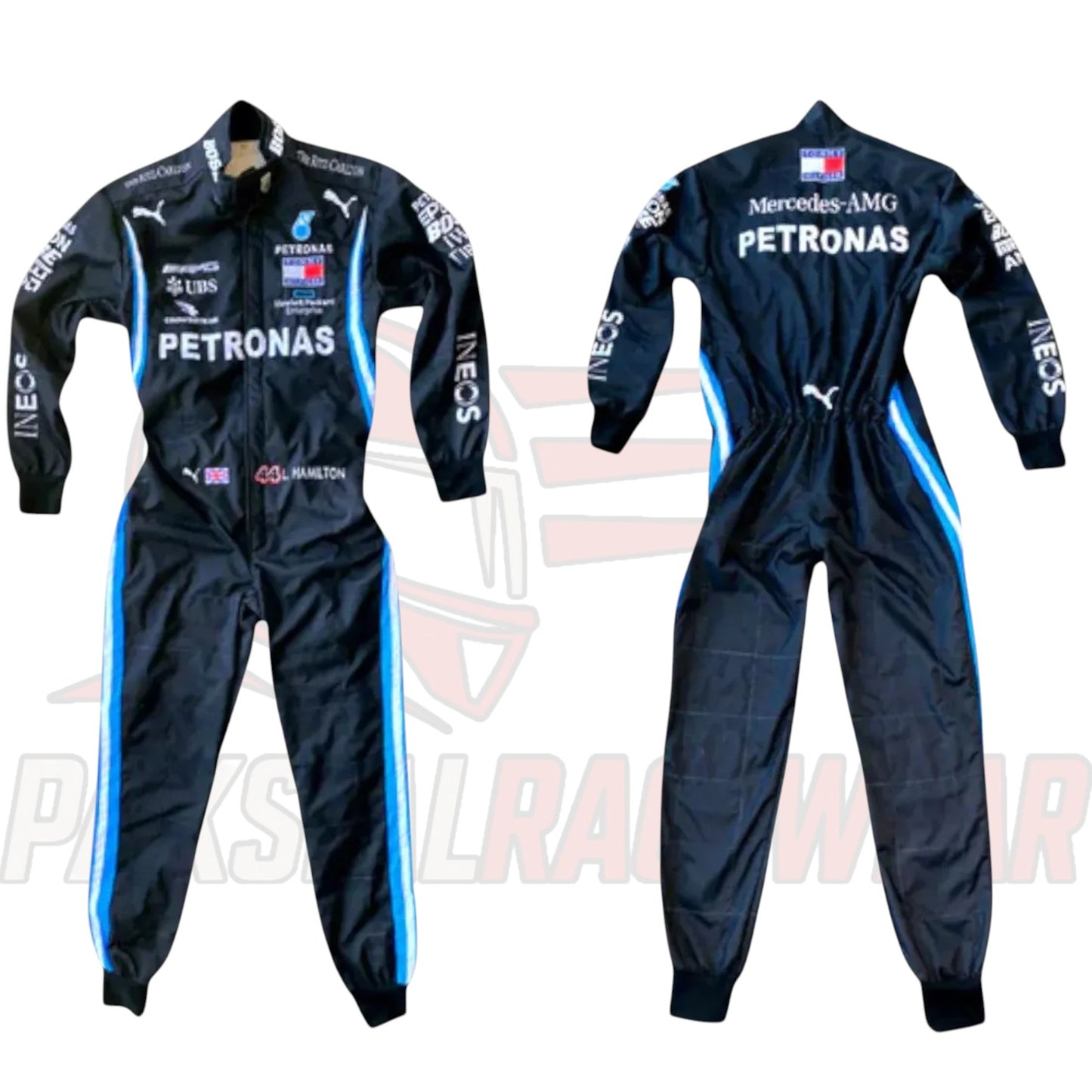 2020 Lewis Hamilton Mercedes-AMG F1 Embroidery Race Suit by Paksial Racewear