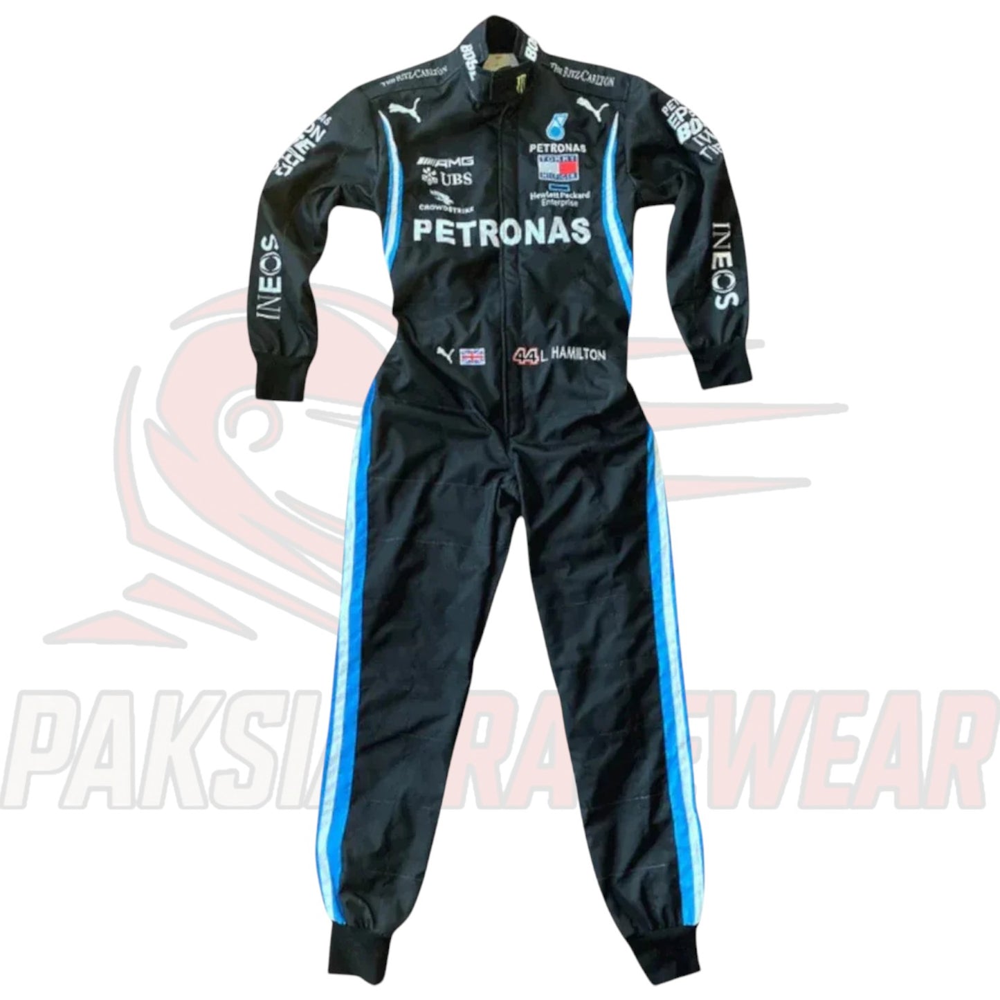 2020 Lewis Hamilton Mercedes-AMG F1 Embroidery Race Suit by Paksial Racewear