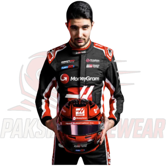 2025 Esteban Ocon MoneyGram Haas F1 Team Race Suit Replica | Paksial Racewear