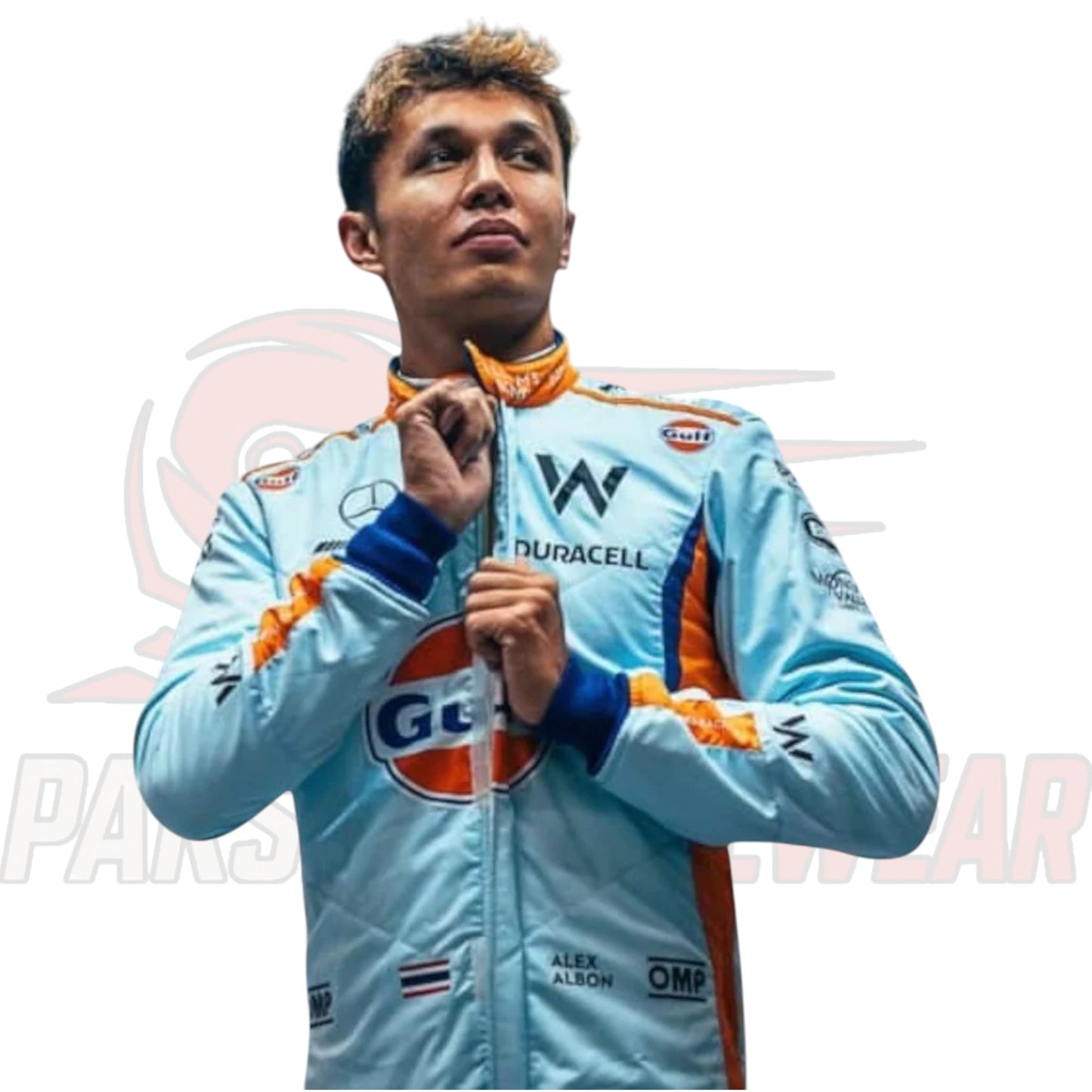 Alex Albon F1 Racing Suit 2023 – Gulf x Williams – Singapore GP Replica