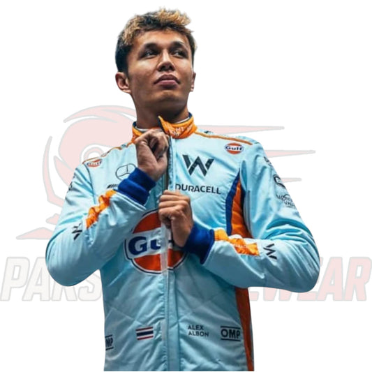 Alex Albon F1 Racing Suit 2023 – Gulf x Williams – Singapore GP Replica