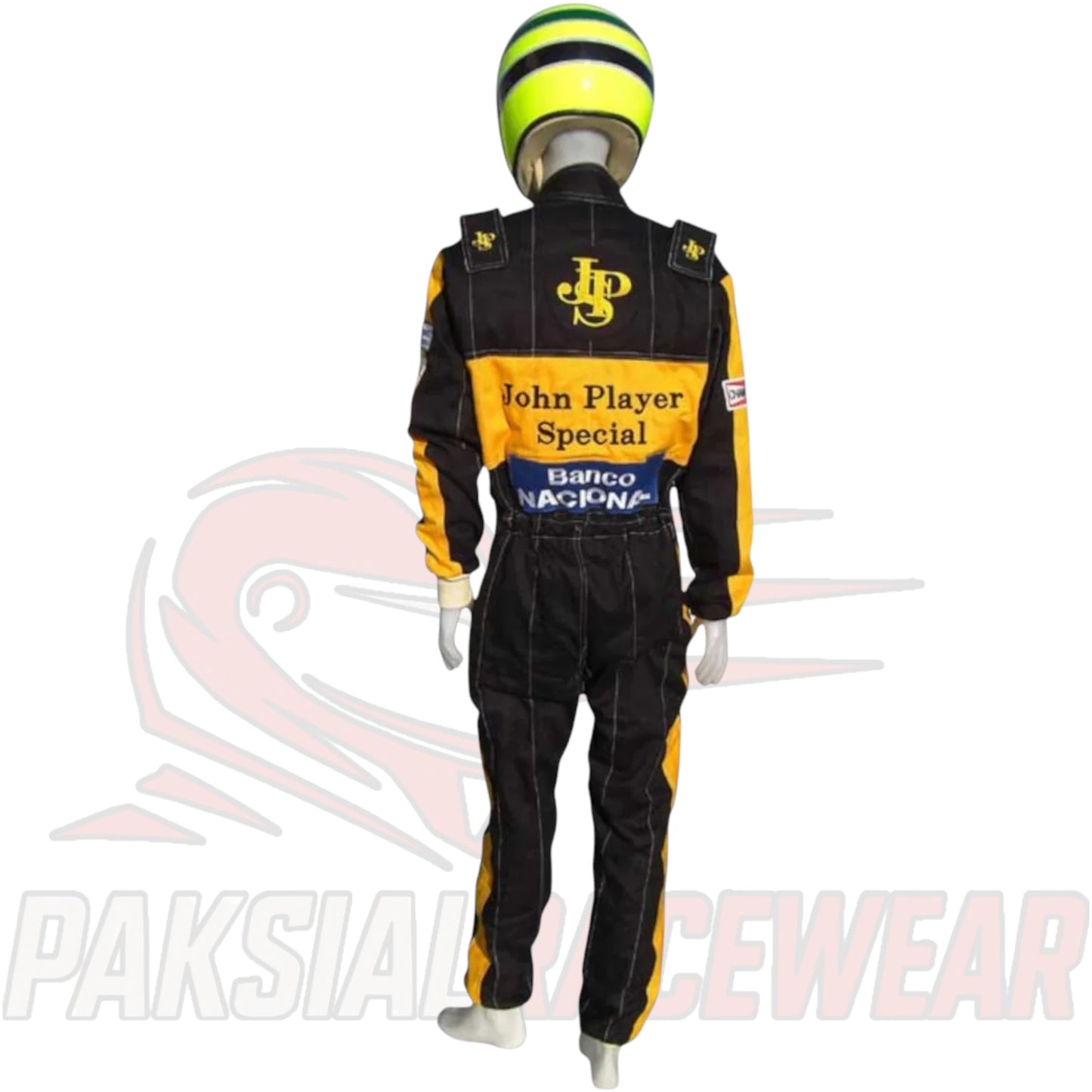 Ayrton Senna 1985 JPS F1 Racing Suit Replica Embroidery by Paksial Racewear