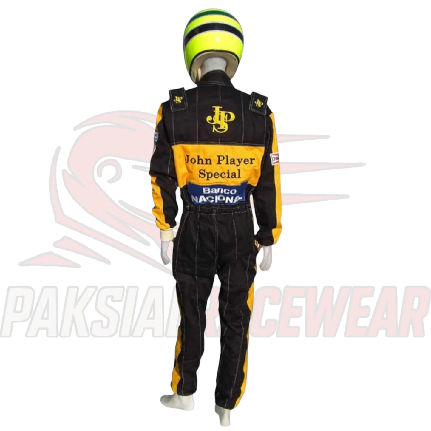 Ayrton Senna 1985 JPS Lotus F1 Embroidered Replica Race Suit by Paksial Racewear