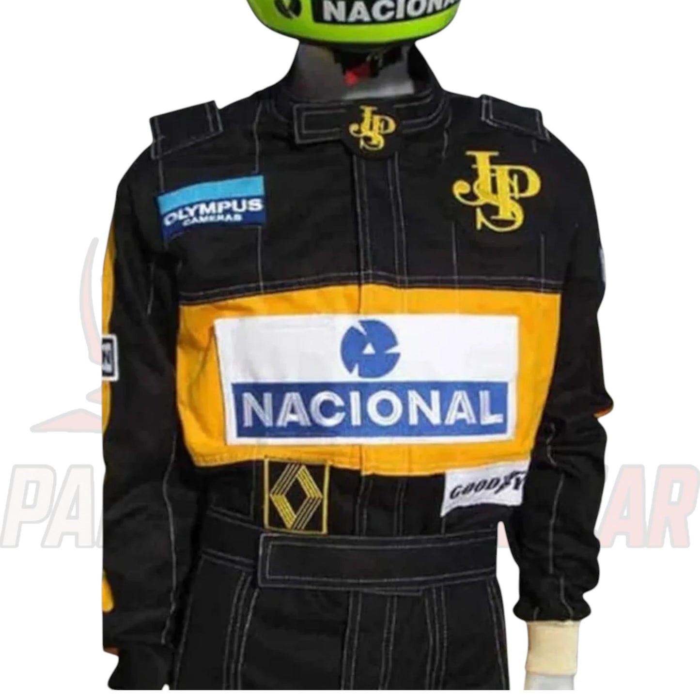 Ayrton Senna 1985 JPS Lotus F1 Embroidered Replica Race Suit by Paksial Racewear