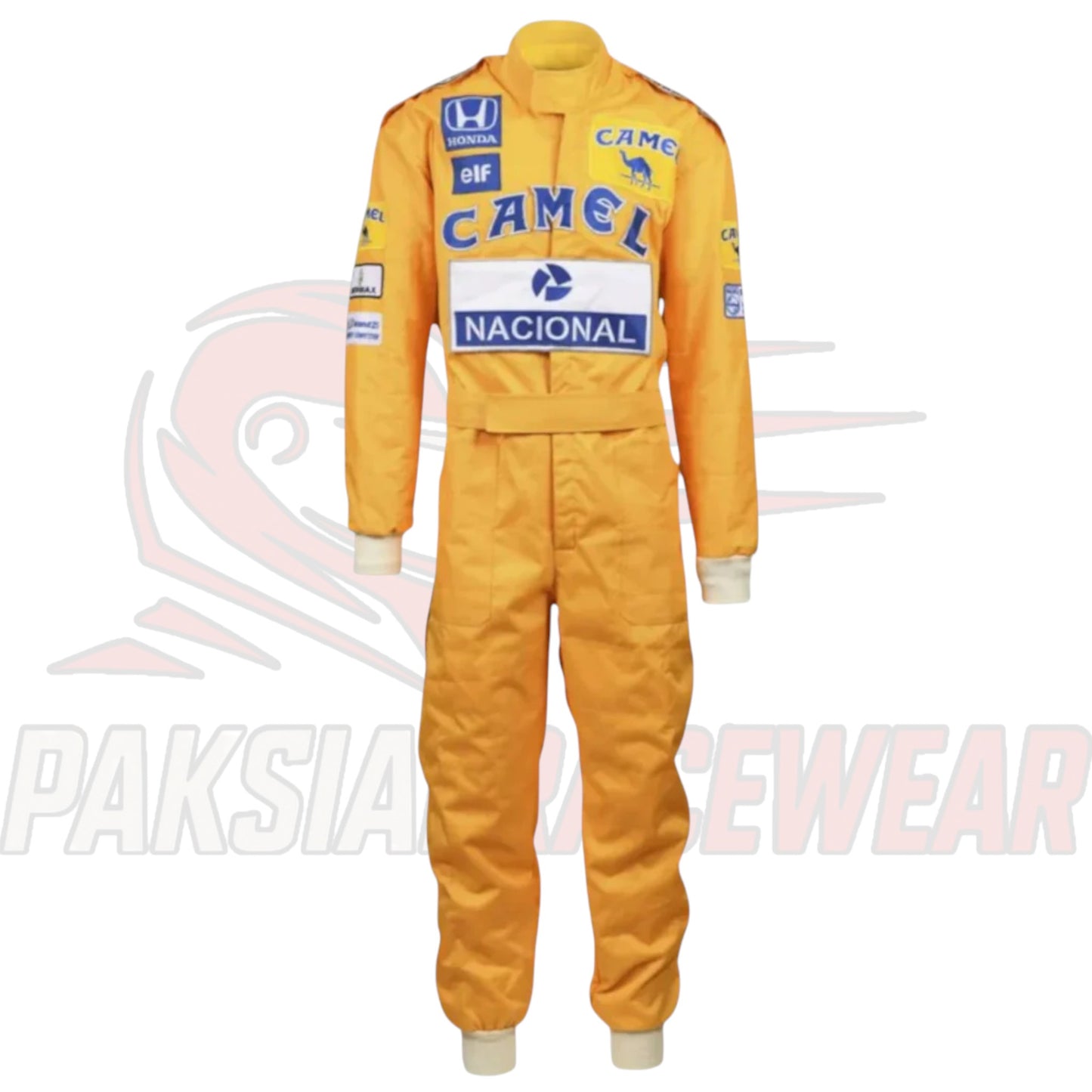Ayrton Senna 1987 Camel Lotus F1 Replica Race Suit by Paksial Racewear