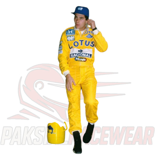 Ayrton Senna 1987 Lotus F1 Embroidered Race Suit by Paksial Racewear