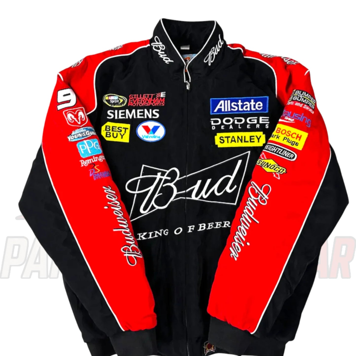 Budweiser Vintage Racing Jacket Retro Motorsport Style by Paksial Racewear