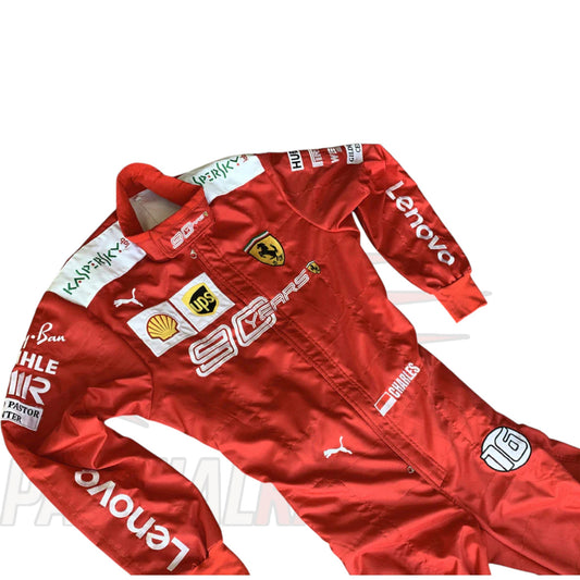 Charles Leclerc 2019 Ferrari 90 Years Embroidered Replica Go Kart Race Suit