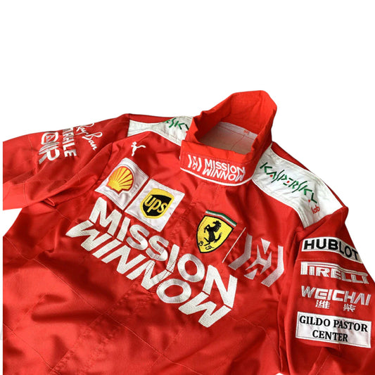 Charles Leclerc 2019 Ferrari Mission Winnow Embroidered Replica Go Kart Race Suit