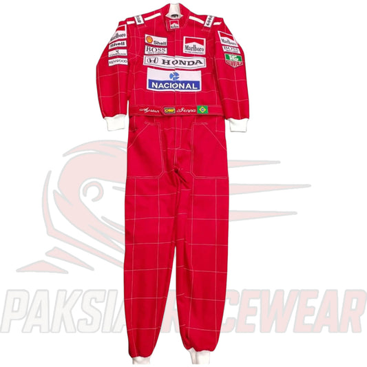 Ayrton Senna 1991 F1 Embroidered Go Kart Racing Suit | Replica by Paksial
