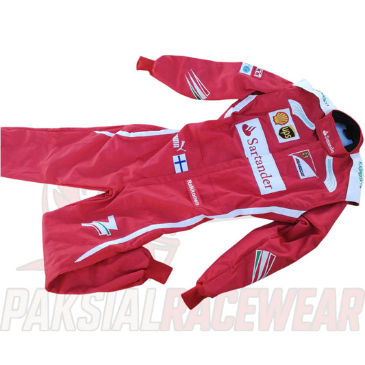 Kimi Räikkönen 2014 Ferrari F1 Replica Embroidered Go Kart Racing Suit