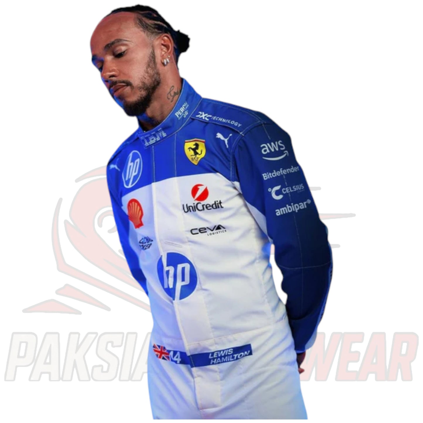 Lewis Hamilton 2025 Ferrari HP Miami GP F1 Team Replica Race Suit – Paksial Racewear