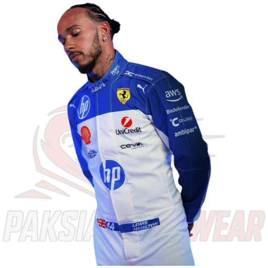 Lewis Hamilton 2025 Ferrari HP Miami GP F1 Team Replica Race Suit – Paksial Racewear