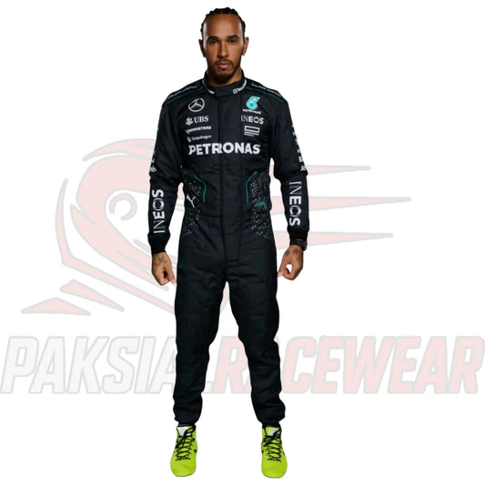 Lewis Hamilton 2024 Mercedes AMG Petronas F1 Replica Racing Suit – Authentic Design for Fans & Racers