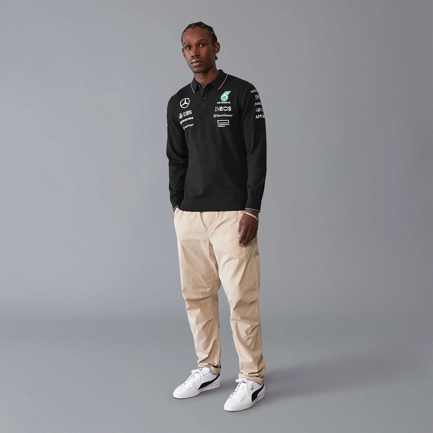 Mercedes F1 2024 Long Sleeve Team Polo