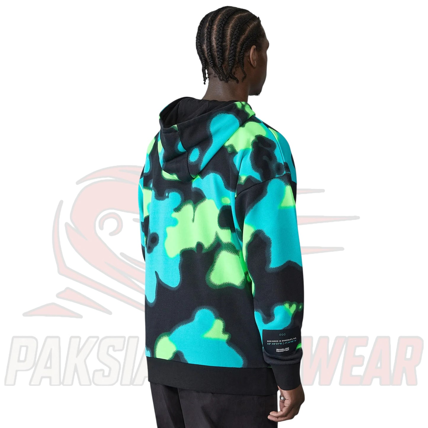 Mercedes-AMG F1 “Spray Camo” Relaxed Fit Hoodie – All-Over Print Team Colours