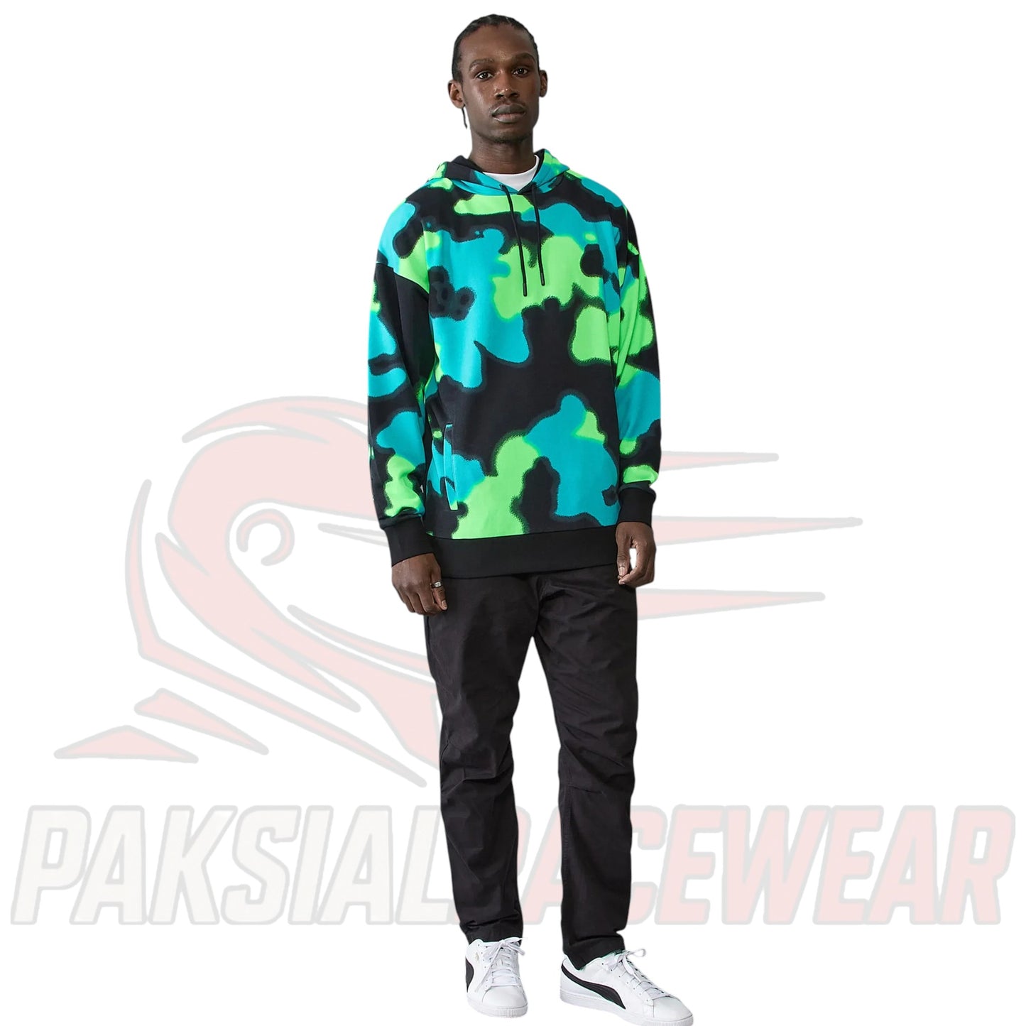 Mercedes-AMG F1 “Spray Camo” Relaxed Fit Hoodie – All-Over Print Team Colours