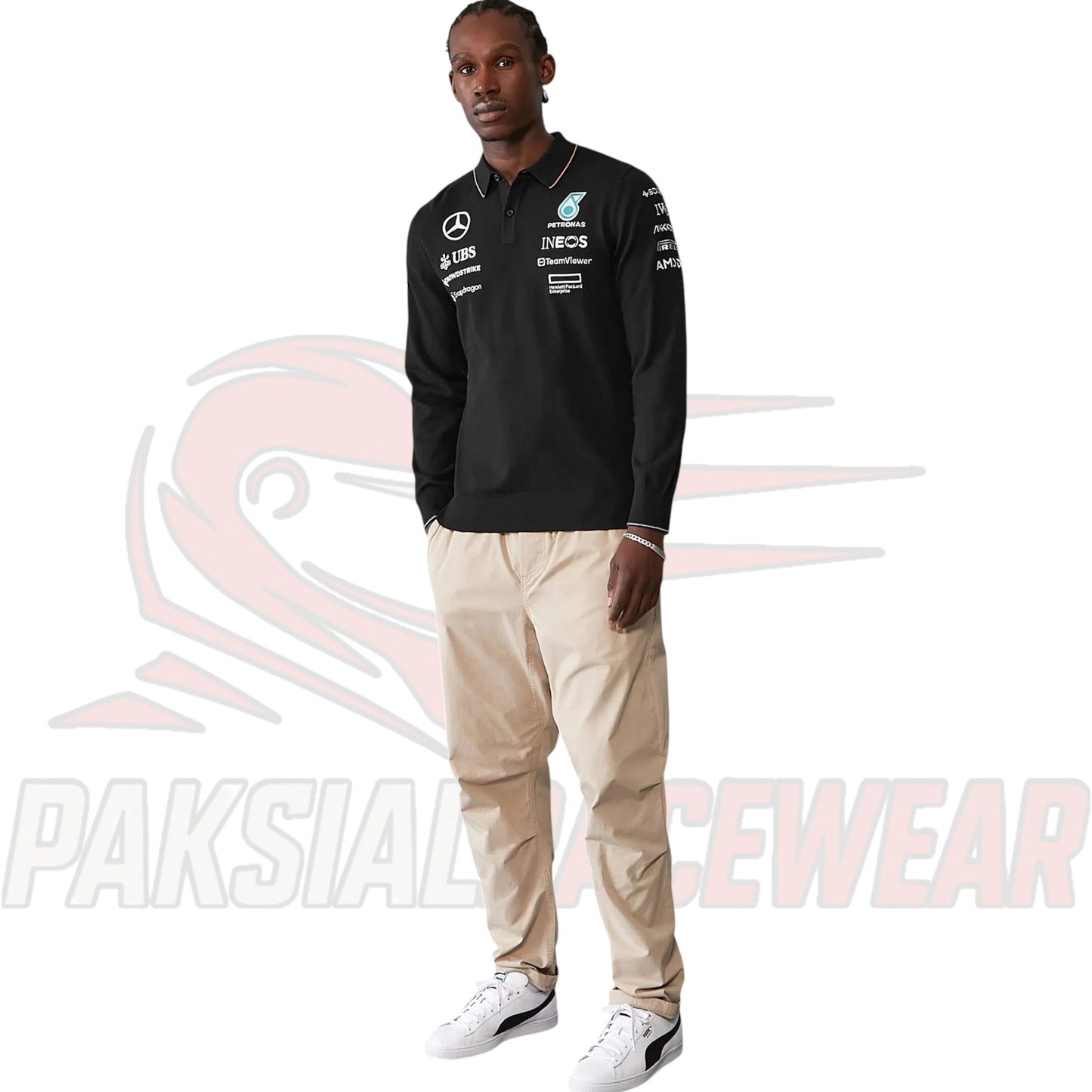 Mercedes F1 2024 Long Sleeve Team Polo