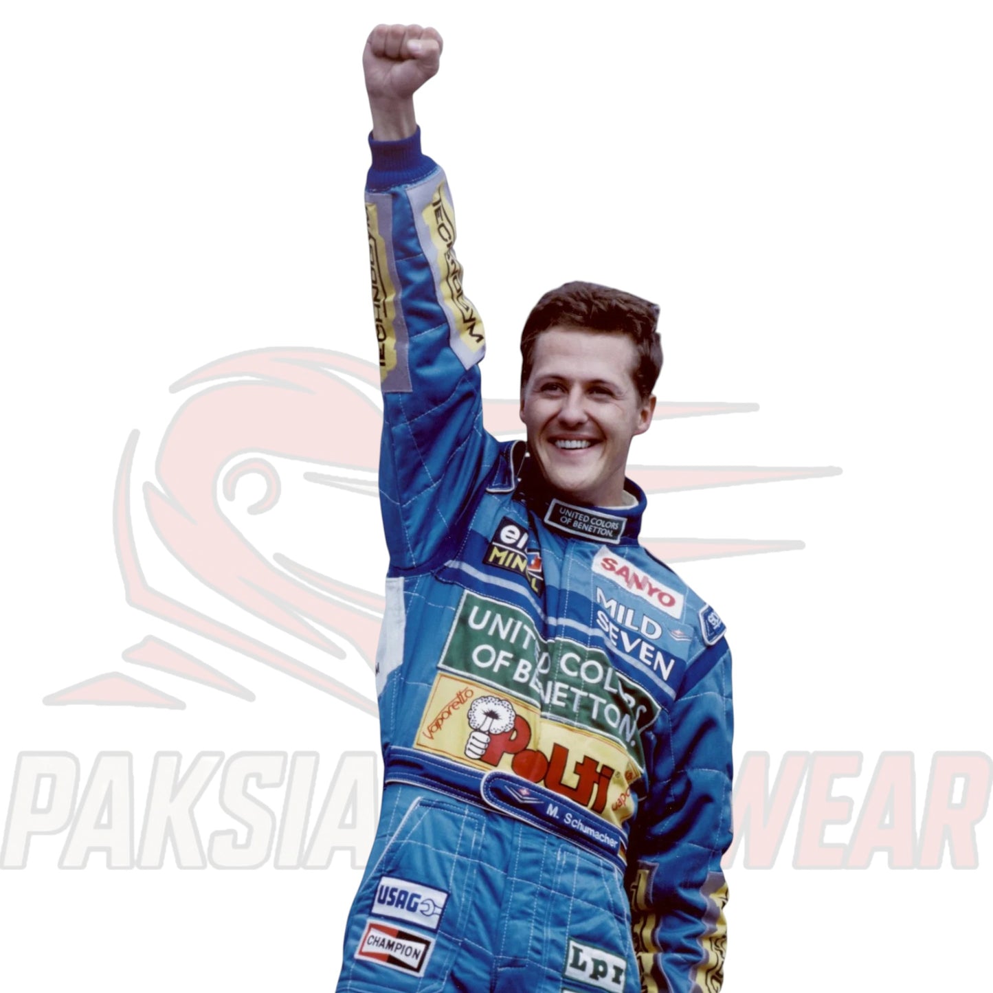Michael Schumacher 1995 Benetton-Renault F1 Embroidered Replica Race Suit by Paksial Racewear