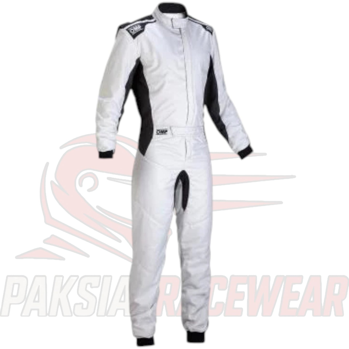 OMP One-S Nomex White Racing Suit | FIA-Approved Fireproof Racewear by Paksial