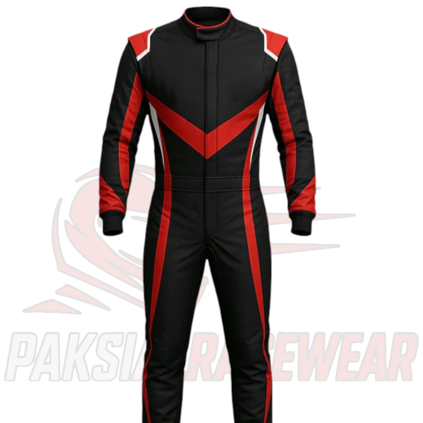 Premium Black & Red Karting Race Suit | Rustle Racewears Edition by Paksial Racewear