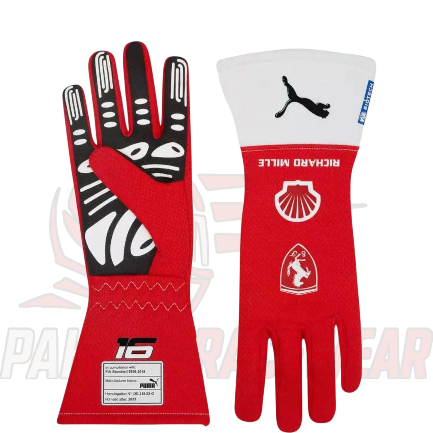 Scuderia Ferrari Charles Leclerc Replica Racing Gloves | Paksial Racewear