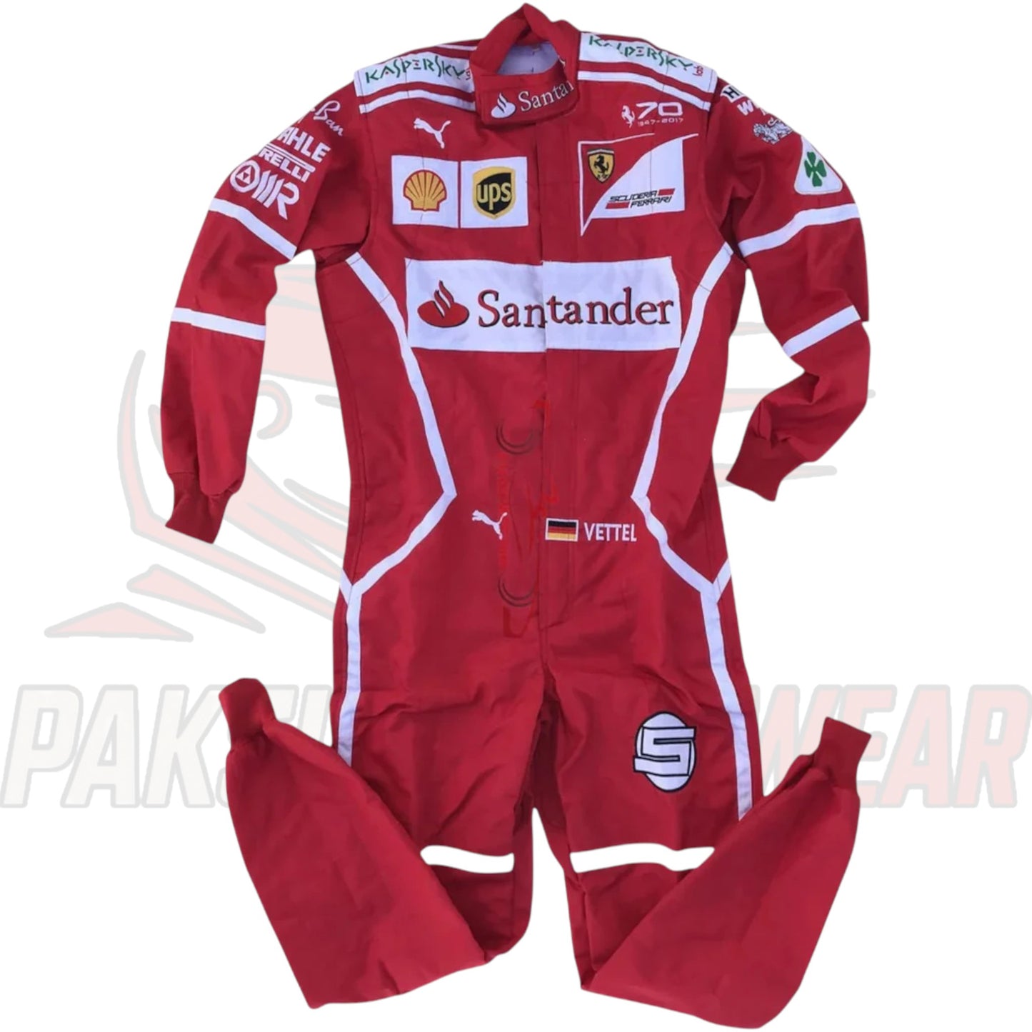 Sebastian Vettel 2017 Ferrari F1 Racing Suit Replica – Embroidered Edition
