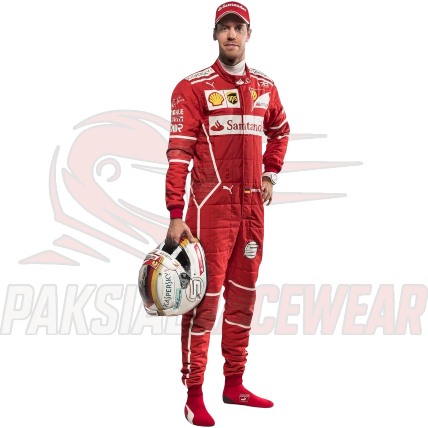 Sebastian Vettel 2017 Ferrari F1 Racing Suit Replica – Embroidered Edition