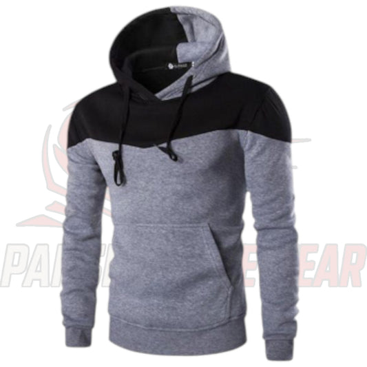 Two-Tone Wave Cut Hooded Sweater