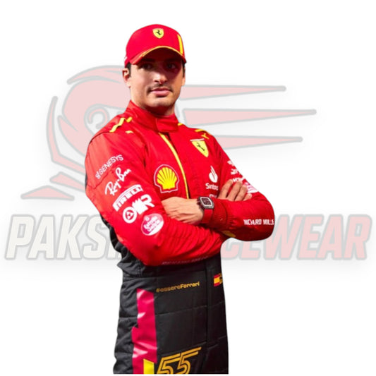 2022 Ferrari 75th Anniversary Replica Suit – Bold red design with authentic team details, ideal for karting enthusiasts.