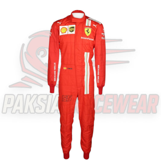 2021 Carlos Sainz Ferrari F1 Replica Race Suit | Scuderia-Inspired Karting Suit