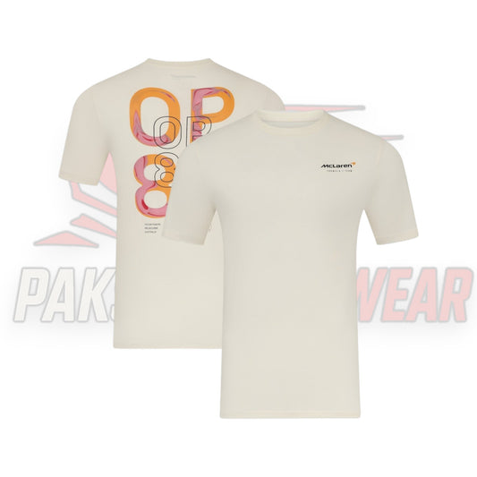 McLaren 2025 Oscar Piastri Driver T-Shirt – Cream | Unisex F1 Tee