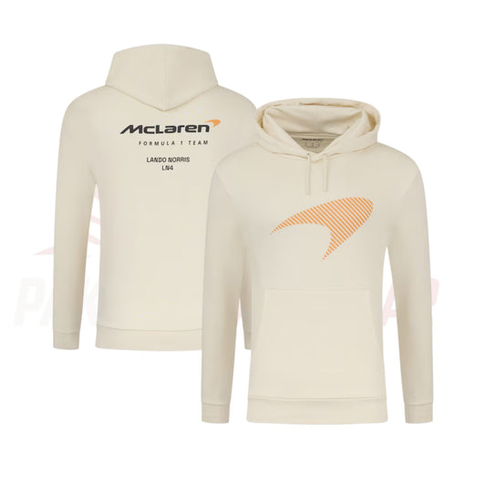2025 Lando Norris Hoodie – McLaren F1 Cream Unisex Style