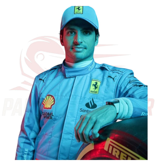2024 Carlos Sainz Ferrari Miami GP Special Edition Replica F1 Race Suit