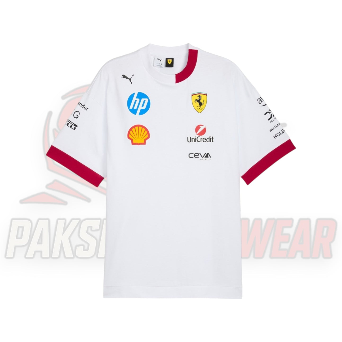 Scuderia Ferrari White Oversized Driver Tee – 2025 Season
