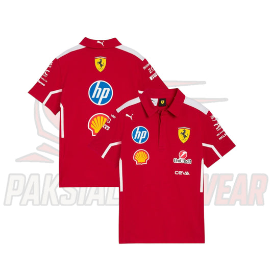 Scuderia Ferrari 2025 F1 Team Polo Shirt – Official Teamwear